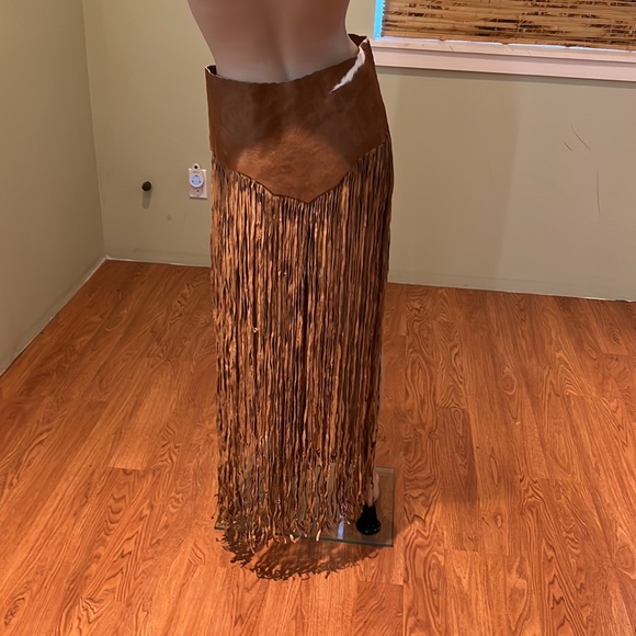 Pat Dahnke Vintage Calf Hair Belt With Long Brown Suede Fringe Velcro Closure - Picture 4 of 12